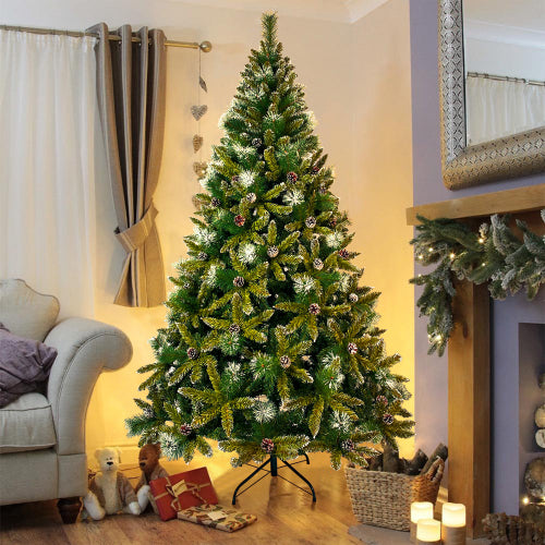 Christmas Tree Decorated with 65 Pine Cones