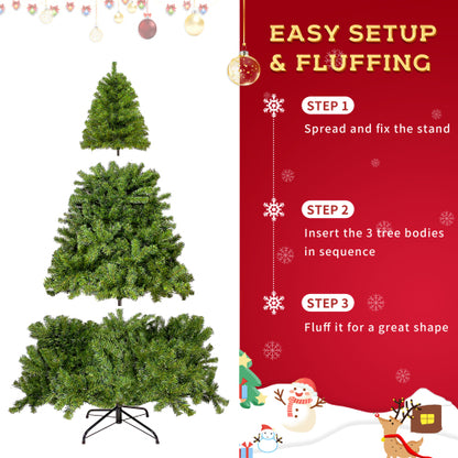 Artificial Fir Christmas Tree Holiday Decoration 350 LED Lights